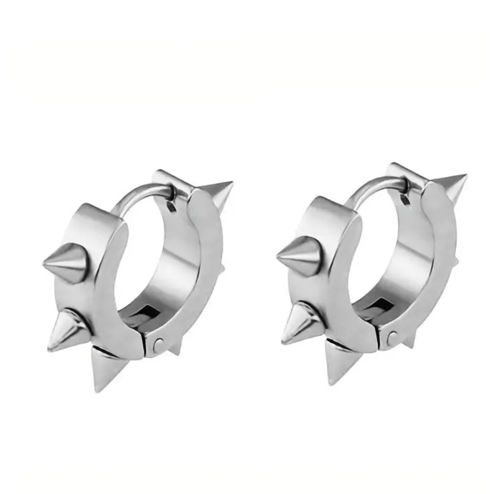 Six Barbed Titanium Steel Earrings